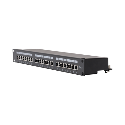 Panel de parcheo de impacto (110) Blindado (STP) de 24 puertos Cat6, 19in
