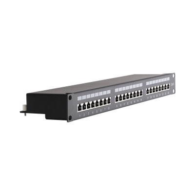 Panel de parcheo de impacto (110) Blindado (STP) de 24 puertos Cat6, 19in