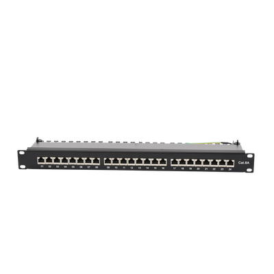 Panel de parcheo de impacto (110) blindado de 24 puertos Cat6A