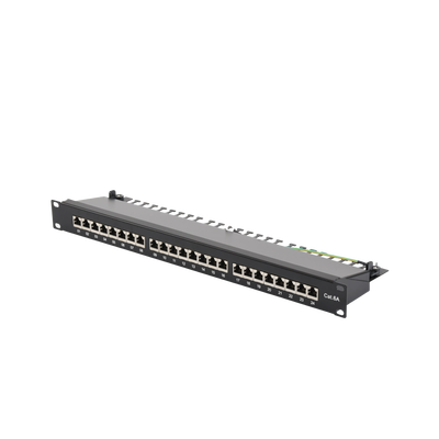 Panel de parcheo de impacto (110) blindado de 24 puertos Cat6A
