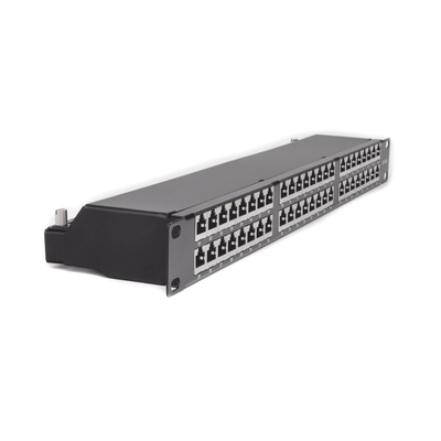 Panel de parcheo de impacto (110) blindado de 48 puertos Cat6A