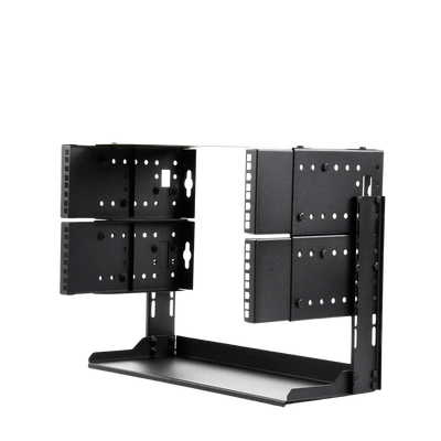 Rack Abierto de montaje en Pared, de 19in, 5 Unidades de rack, Profundidad Ajustable (8" a 12") con Charola de Uso Múltiple.