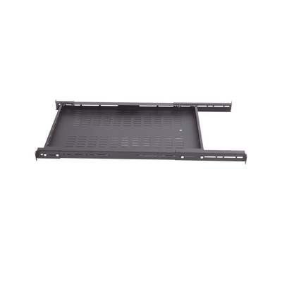 Charola Ventilada para Soportar Equipos en Rack, Profundidad Ajustable de 495 a 965 mm, 1U, Color Negro