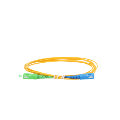 Jumper de Fibra Óptica Monomodo SC/APC-SC/UPC Simplex de 2 metros, 2mm