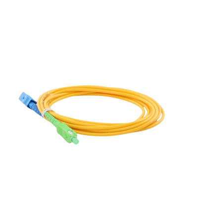 Jumper de Fibra Óptica Monomodo SC/UPC-SC/APC Simplex, color amarillo, 3 metros, 3 mm