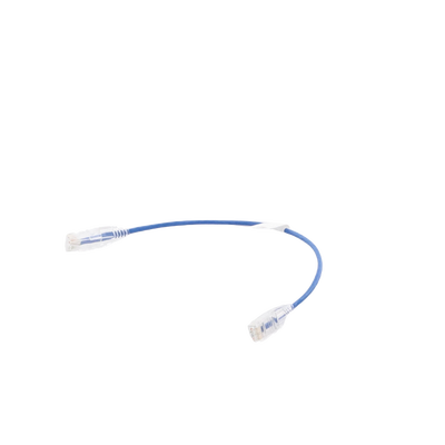Cable de Parcheo Slim UTP Cat6 - 30 cm Azul Diámetro Reducido (28 AWG)