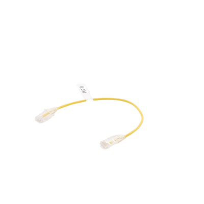 Cable de Parcheo Slim UTP Cat6 - 30 cm Amarillo Diámetro Reducido (28 AWG)