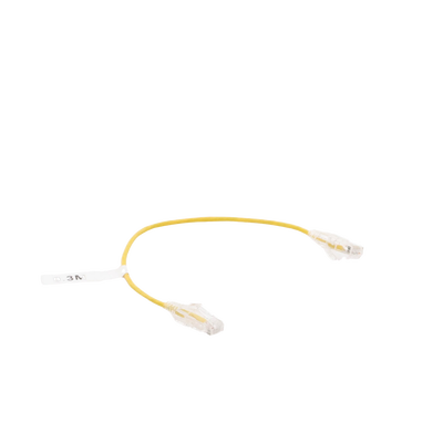 Cable de Parcheo Slim UTP Cat6 - 30 cm Amarillo Diámetro Reducido (28 AWG)