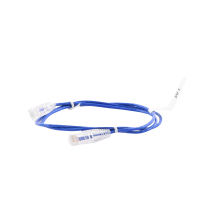 Cable de Parcheo Slim UTP Cat6 - 1 metro, Azul, Diámetro Reducido (28 AWG)