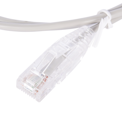 Cable de Parcheo Slim UTP Cat6 - 1 metro, Gris, Diámetro Reducido (28 AWG)