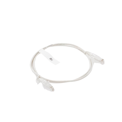 Cable de Parcheo Slim UTP Cat6 - 1 metro, Blanco, Diámetro Reducido (28 AWG)
