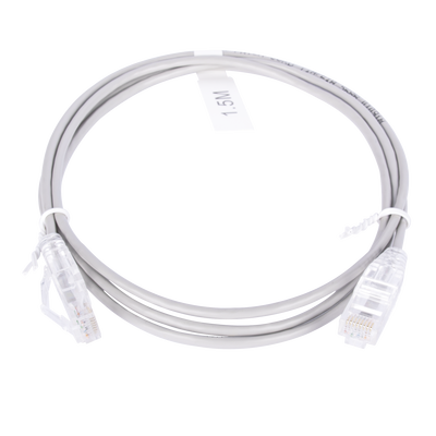 Cable de Parcheo Slim UTP Cat6 - 1.5 m Gris Diámetro Reducido (28 AWG)