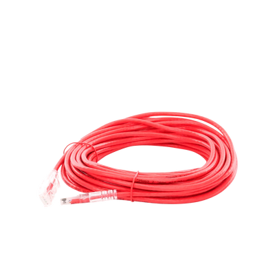 Cable de Parcheo Slim UTP Cat6A - 10 m Rojo Diámetro Reducido (28 AWG)