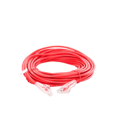 Cable de Parcheo Slim UTP Cat6A - 10 m Rojo Diámetro Reducido (28 AWG)