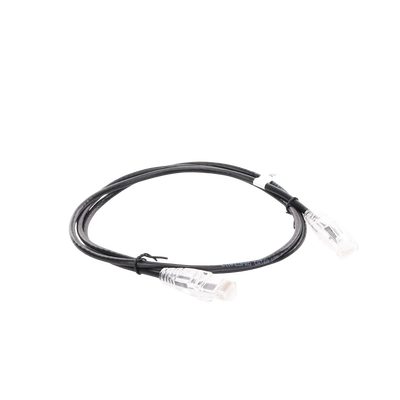 Cable de Parcheo Slim UTP Cat6A - 1 m Negro, Diámetro Reducido (28 AWG)