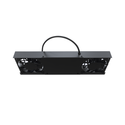 Kit de 2 Ventiladores (12 x 12 cm) con 3 Tomas de Corriente 110 Vca/50 Hz con Clavija