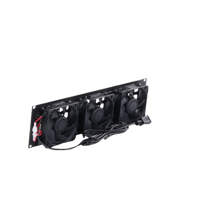 Kit de 3 Ventilador 110 Vca (12 x 12 cm) con Clavija 5-15P. Para instalación en Postes Rack