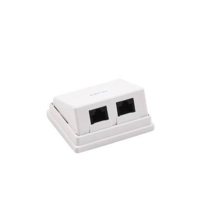 Caja de pared angulada incluye 2 jacks UTP cat5e Keystone