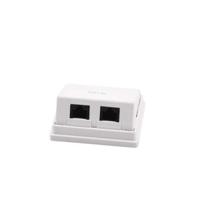Caja de pared angulada incluye 2 jacks UTP cat5e Keystone