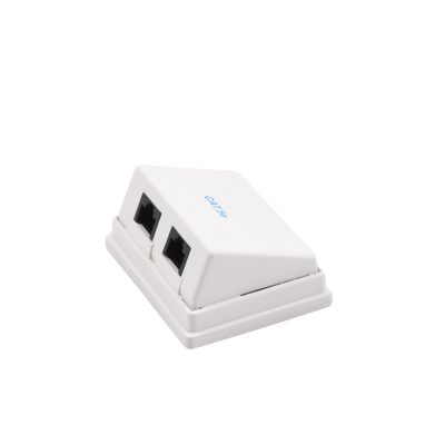 Caja de pared angulada incluye 2 jacks UTP cat5e Keystone