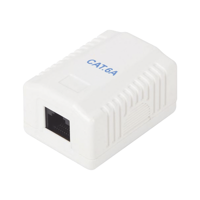 Caja de pared con 1 puerto, incluye 1 jack UTP Cat6A