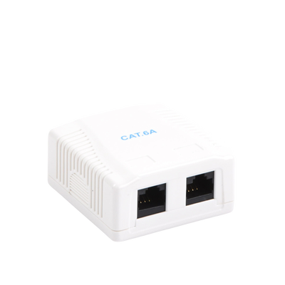 Caja de pared con 2 puertos, incluye 2 jacks UTP Cat6A