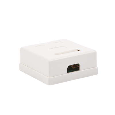 Caja de pared con 2 puertos, incluye 2 jacks UTP Cat5e Keystone