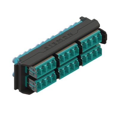 Placa Acopladora LightVerse, 12 Conectores Dúplex LC/UPC, Acepta hasta 24 fibras Multimodo OM3 y OM4  (No Shuttered)