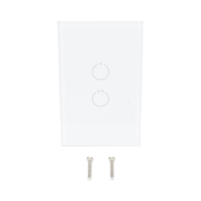 (ZWAVE) Interruptor On/Off panel táctil touch inalámbrico Zwave Plus 2 botones. Compatible con Hubitat HC8, Álula  M2M, otro