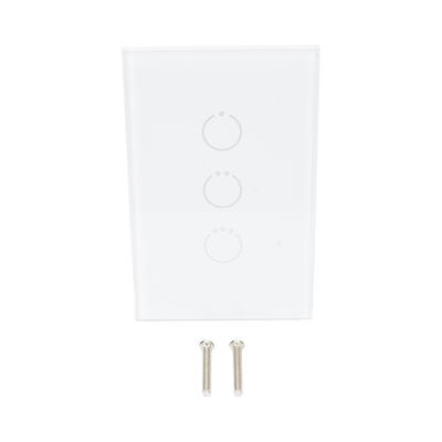 (ZWAVE) Interruptor On/Off panel táctil touch inalámbrico Zwave Plus 3 botones. Compatible con Hubitat HC8, Álula  M2M, otro