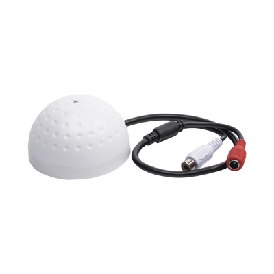 Micrófono omnidireccional, tipo pelota de golf, con distancia de recepción de 10 - 100 m cuadrados.