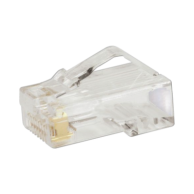 Plug RJ45 Cat5e, Para Cable UTP de Calibres 24-26 AWG, Chapado en Oro de 50 micras, Paquete de 50 piezas