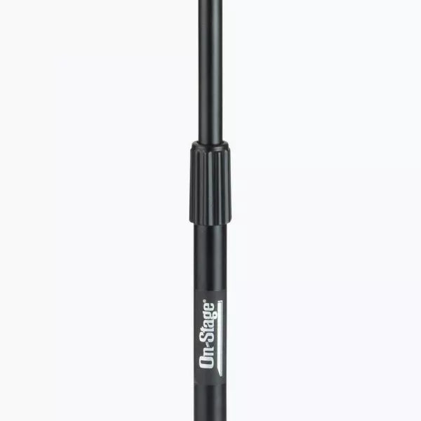 ON STAGE MS7701B Soporte para micrófono con boom, brazo extraíble de 76 cm. se ajusta en ángulo para una colocación precisa del micrófono, base Euro-Style