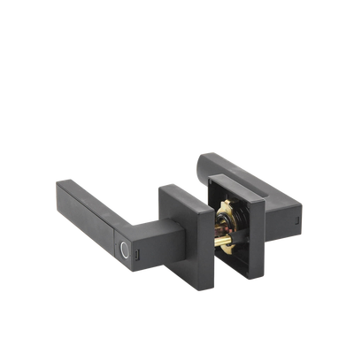 Manija Castelli Biométrica/ Acabado Negro / 30 usuarios/Para Puerta Izq o Derecha de 60-70mm