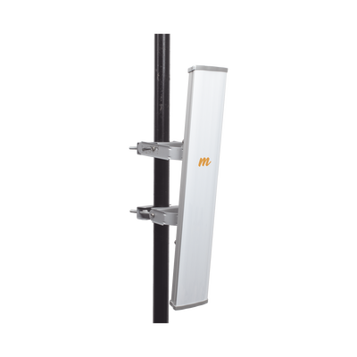 Antena Sectorial MIMO 4X4 de 45 º,  4.9 - 6.4 GHz, IP55, Ganancia de 22 dBi, 4 Conectores N-hembra, Montaje y Jumper tipo N incluido.