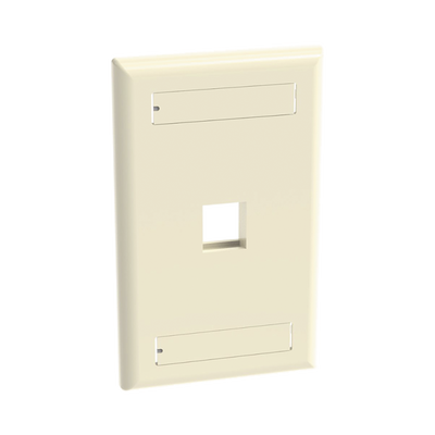 Placa de Pared Vertical, Salida Para 1 Puerto Keystone, Con Espacios Para Etiquetas, Color Marfil
