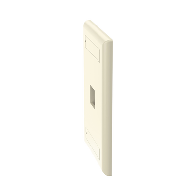 Placa de Pared Vertical, Salida Para 1 Puerto Keystone, Con Espacios Para Etiquetas, Color Marfil