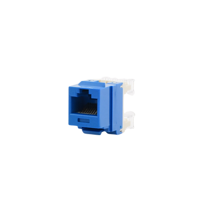Conector Jack Estilo 110 (de Impacto), Tipo Keystone, Categoría 6, de 8 posiciones y 8 cables, Color Azul
