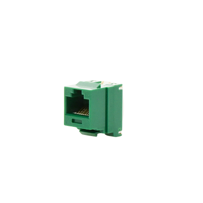 Conector Jack Estilo 110 (de Impacto), Tipo Keystone, Categoría 6, de 8 posiciones y 8 cables, Color Verde
