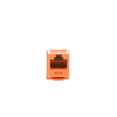 Conector Jack Estilo 110 (de Impacto), Tipo Keystone, Categoría 6, de 8 posiciones y 8 cables, Color Naranja