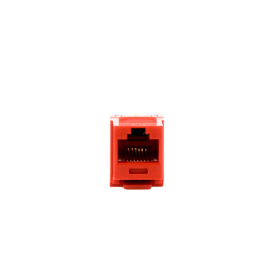 Conector Jack Estilo 110 (de Impacto), Tipo Keystone, Categoría 6, de 8 posiciones y 8 cables, Color Rojo