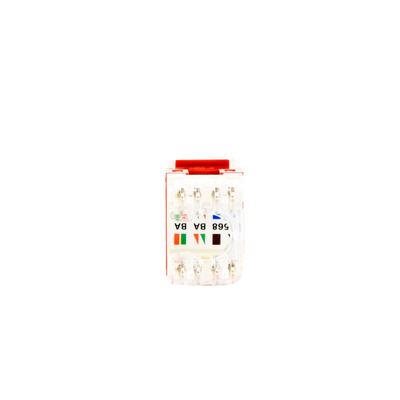 Conector Jack Estilo 110 (de Impacto), Tipo Keystone, Categoría 6, de 8 posiciones y 8 cables, Color Rojo