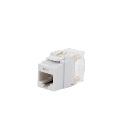 Conector Jack Estilo 110 (de Impacto), Tipo Keystone, Categoría 6, de 8 posiciones y 8 cables, Color Blanco