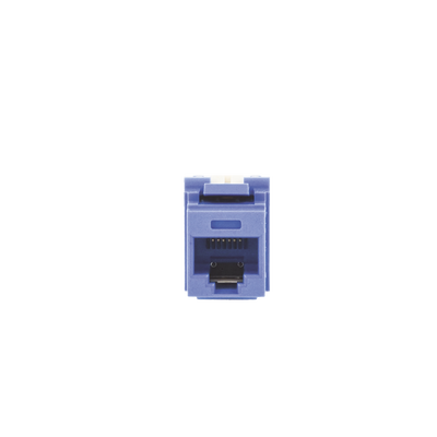 Conector Jack Estilo 110 (de Impacto), Tipo Keystone, Categoría 5e, de 8 posiciones y 8 cables, Color Azul