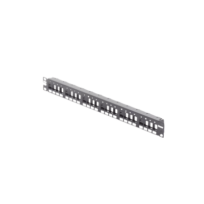 Panel de Parcheo Modular Keystone (Sin Conectores), Numerado y Espacio para Etiquetas, de 24 puertos, 1UR