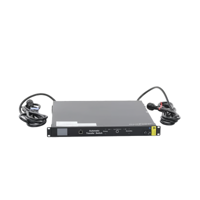 PDU Monitoreable de Transferencia Automática ATS (Fuente Redundante), Con 10 Salidas 5-15R,   Enchufes de Entrada L5-20P, Instalación Horizontal de 19in, 1UR, 20 Amp, 120 Vca