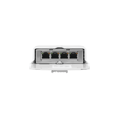 Switch PoE 24 V de Paso para Exterior con 4 Puertos Gigabit (1 PoE In, 3 PoE Out) NanoSwitch