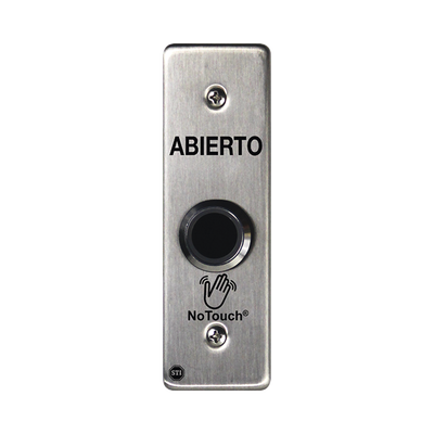 Interruptor IR NoTouch® de Acero Inoxidable, Montaje Delgado, Caja Posterior, ABIERTO