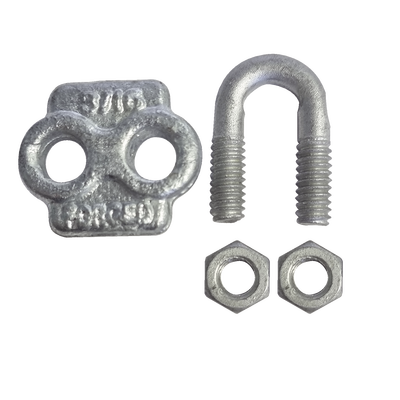 Nudo/ Perro/ Abrazadera Acero Forjado para Cable de 3/16" Galv. Inmersión en Caliente.