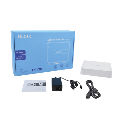 HiLook Series / NVR 4 Megapixel / 4 Canales IP / 4 Puertos PoE / 1 Bahía de Disco Duro / H.264+